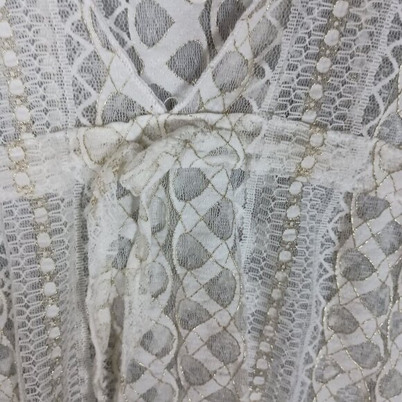 Becca Rebecca Virtue Swim Cover-Up Women XS-S Ivory Gold Tunic Top Lace Boho NWT - Picture 5 of 13